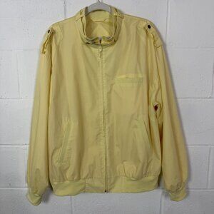 VTG‎ Men's Harrington Jacket Yellow Lined Grandpa Preppy Mod Cool Ivy League L